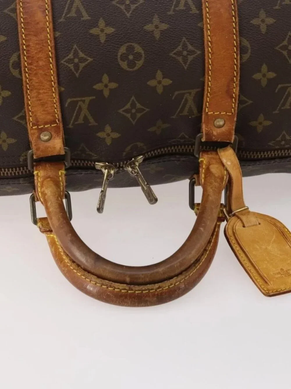 LOUIS VUITTON Monogram Keepall 50 Boston Bag M41426 LV Auth 185731